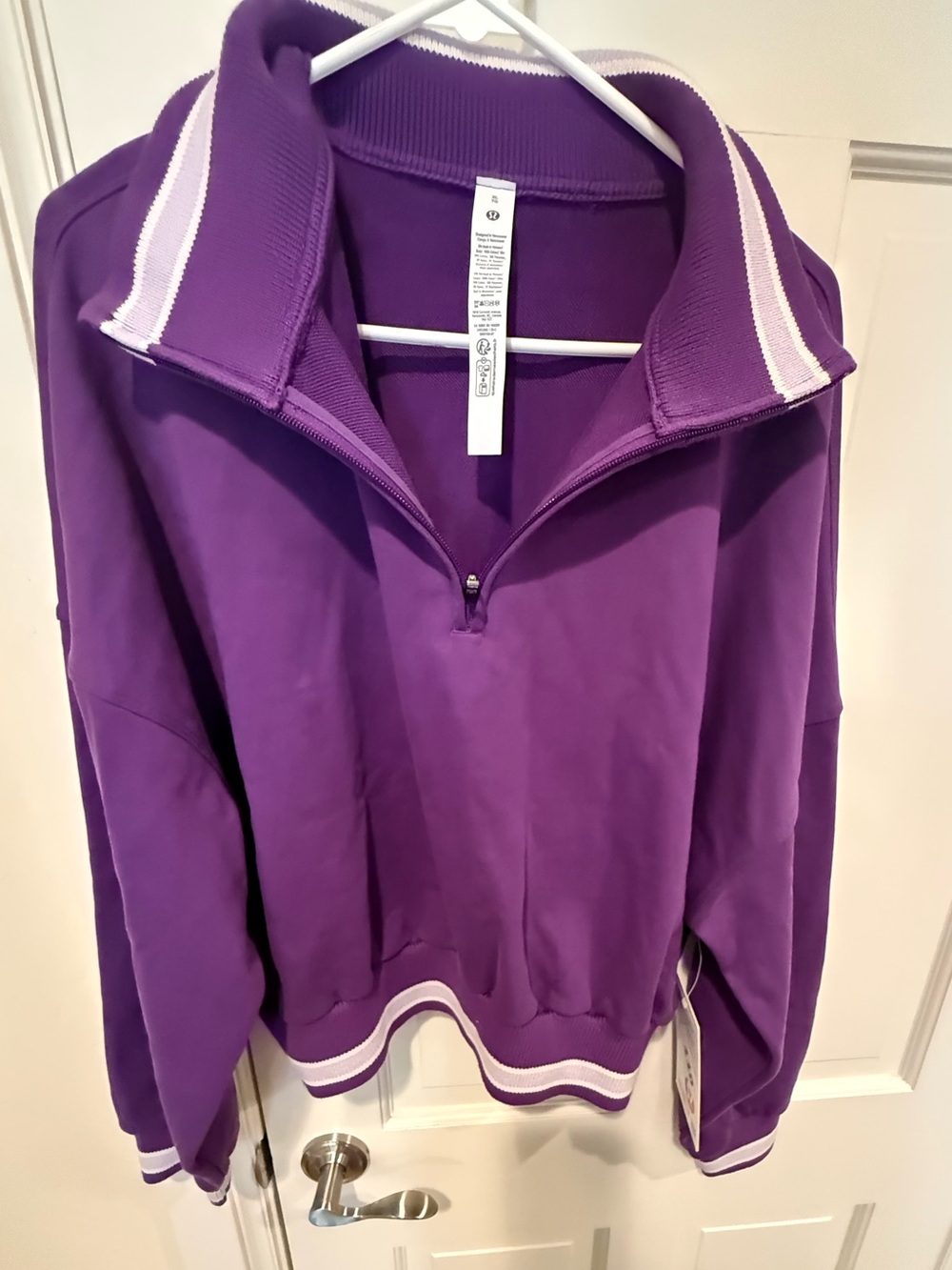 NWT lululemon College Purple Perfectly Oversizex Ringer Half Zip Pullover XL